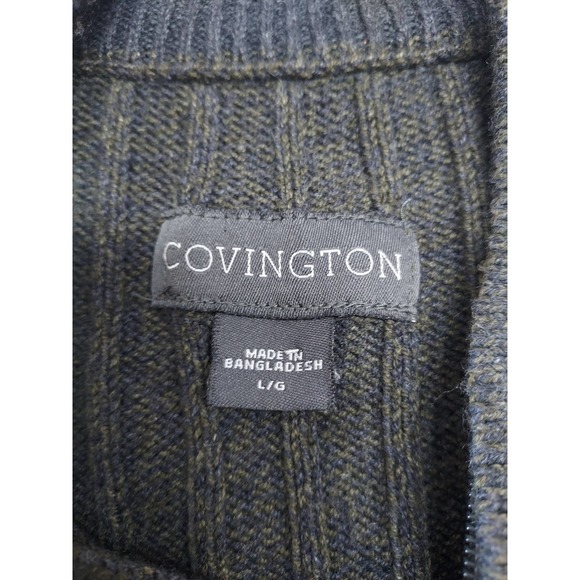Covington Green-Quarter Zip Pull Over Dark Knit - Picture 7 of 8